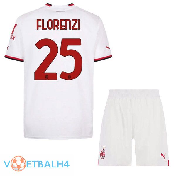 AC Milan (FLORENZI 25) kinderen voetbal jerseys uit wit 2022-2023