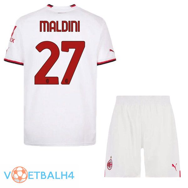 AC Milan (MALDINI 27) kinderen voetbal jerseys uit wit 2022-2023