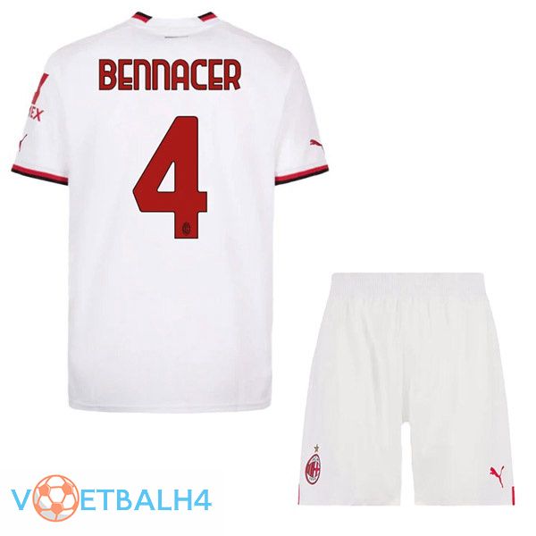 AC Milan (BENNACER 4) kinderen voetbal jerseys uit wit 2022-2023