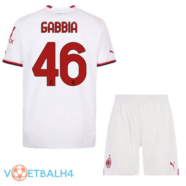 AC Milan (GABBIA 46) kinderen voetbal jerseys uit wit 2022-2023