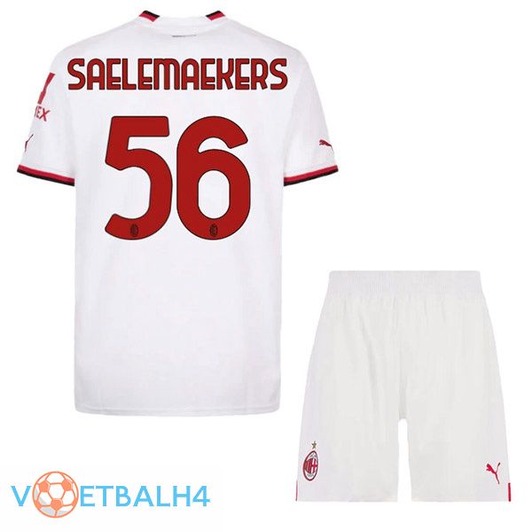 AC Milan (SAELEMAEKERS 56) kinderen voetbal jerseys uit wit 2022-2023