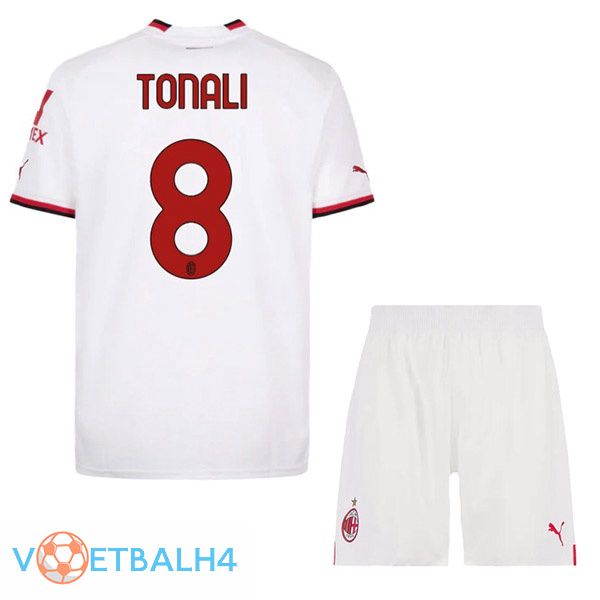 AC Milan (TONALI 8) kinderen voetbal jerseys uit wit 2022-2023