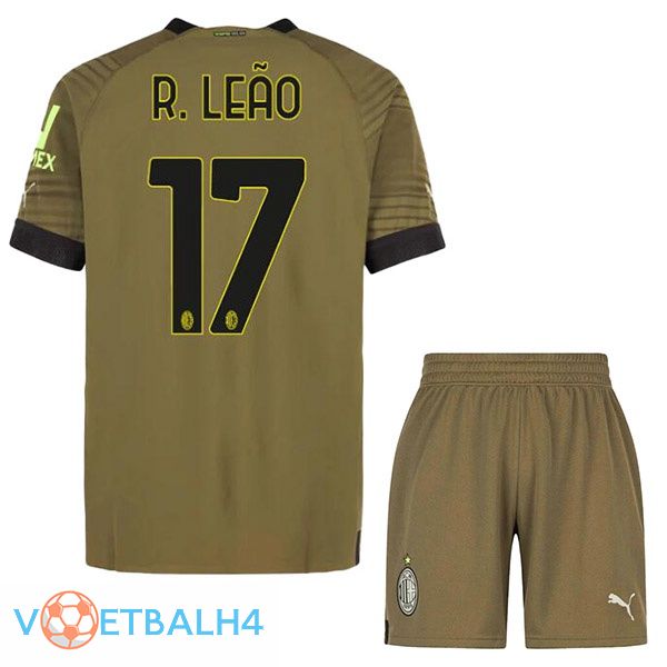 AC Milan (R. LEÃO 17) kinderen voetbal jerseys derde Marron 2022-2023