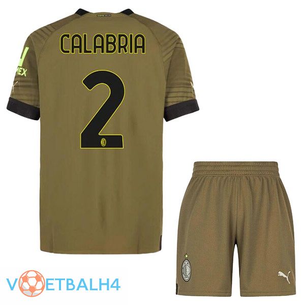 AC Milan (CALABRIA 2) kinderen voetbal jerseys derde Marron 2022-2023