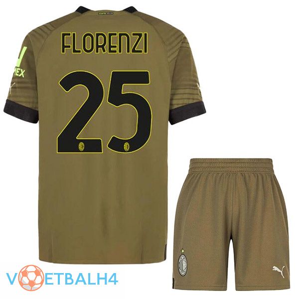 AC Milan (FLORENZI 25) kinderen voetbal jerseys derde Marron 2022-2023