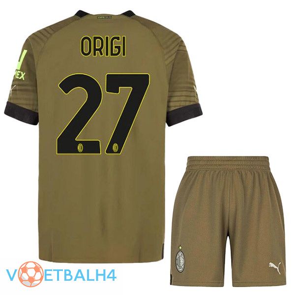 AC Milan (MALDINI 27) kinderen voetbal jerseys derde Marron 2022-2023