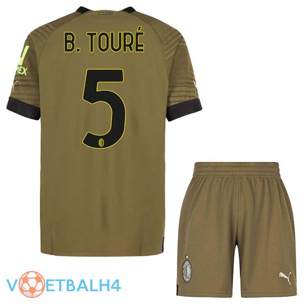 AC Milan (B. TOURÉ 5) kinderen voetbal jerseys derde Marron 2022-2023