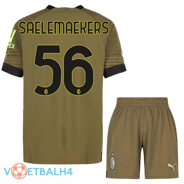 AC Milan (SAELEMAEKERS 56) kinderen voetbal jerseys derde Marron 2022-2023