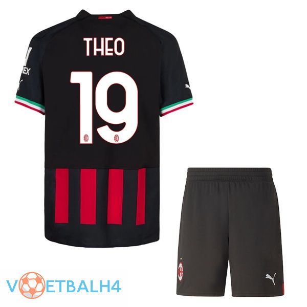 AC Milan (THEO 19) kinderen voetbal jerseys thuis rood 2022-2023