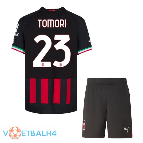 AC Milan (TOMORI 23) kinderen voetbal jerseys thuis rood 2022-2023