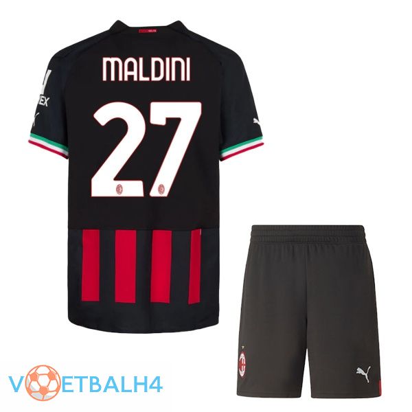 AC Milan (MALDINI 27) kinderen voetbal jerseys thuis rood 2022-2023