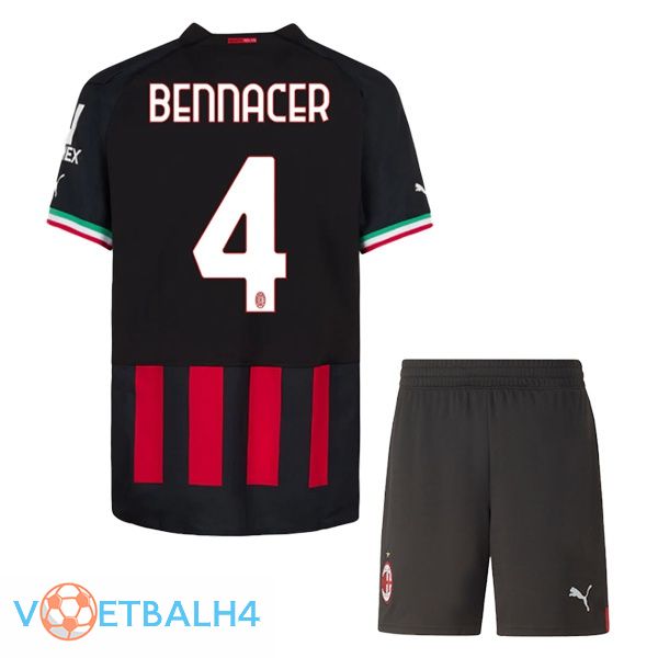 AC Milan (BENNACER 4) kinderen voetbal jerseys thuis rood 2022-2023