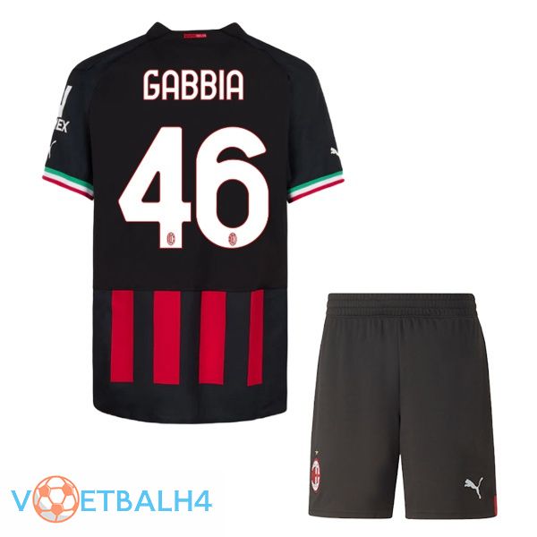 AC Milan (GABBIA 46) kinderen voetbal jerseys thuis rood 2022-2023