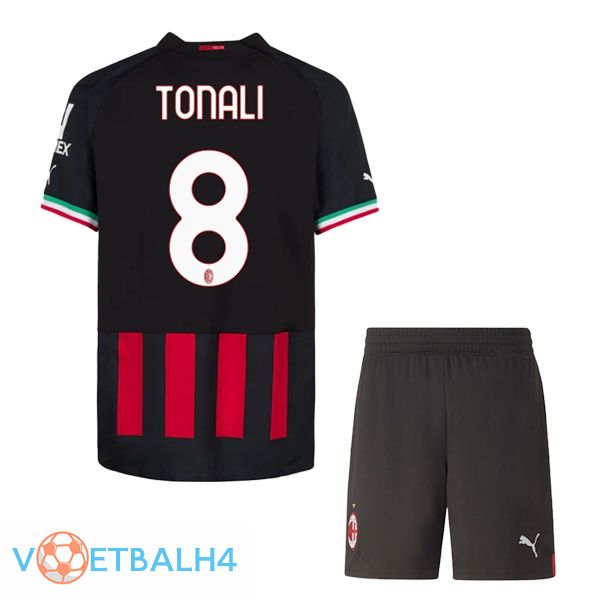 AC Milan (TONALI 8) kinderen voetbal jerseys thuis rood 2022-2023