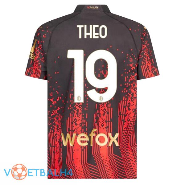 AC Milan (THEO 19) voetbal jersey vierde rood zwart 2022/2023