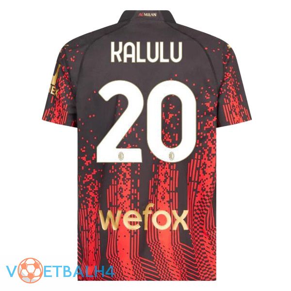 AC Milan (KALULU 20) voetbal jersey vierde rood zwart 2022/2023