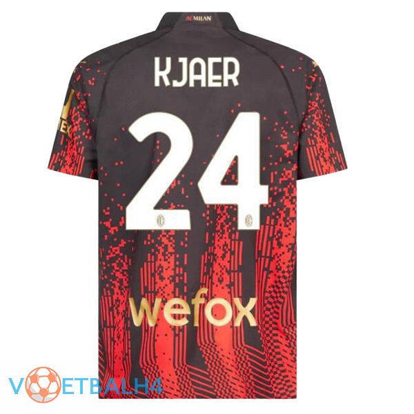 AC Milan (KJAER 24) voetbal jersey vierde rood zwart 2022/2023