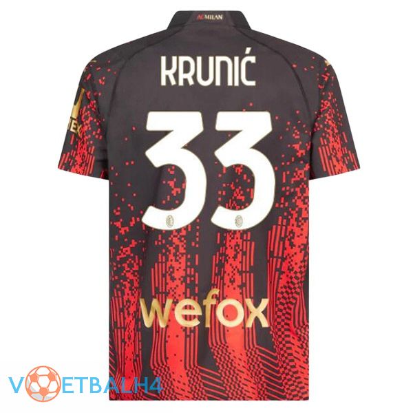 AC Milan (KRUNIĆ 33) voetbal jersey vierde rood zwart 2022/2023