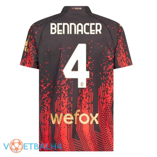 AC Milan (BENNACER 4) voetbal jersey vierde rood zwart 2022/2023