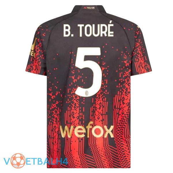 AC Milan (B. TOURÉ 5) voetbal jersey vierde rood zwart 2022/2023