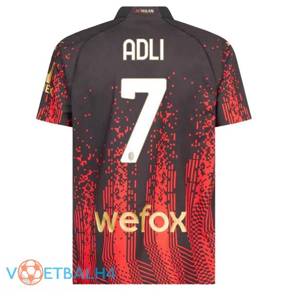 AC Milan (ADLI 7) voetbal jersey vierde rood zwart 2022/2023