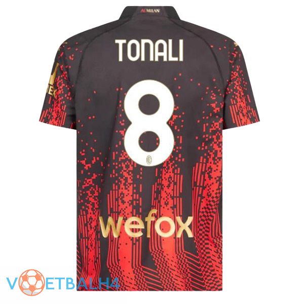 AC Milan (TONALI 8) voetbal jersey vierde rood zwart 2022/2023