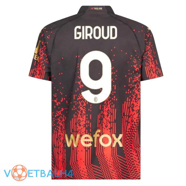 AC Milan (GIROUD 9) voetbal jersey vierde rood zwart 2022/2023