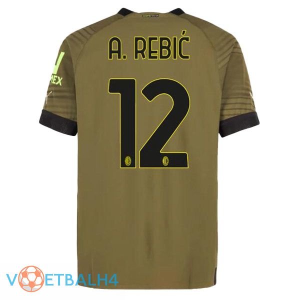 AC Milan (A. REBIĆ 12) voetbal jerseys derde Marron 2022-2023