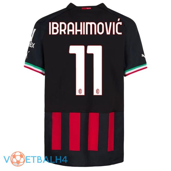 AC Milan (IBRAHIMOVIĆ 11) voetbal jerseys thuis rood 2022-2023