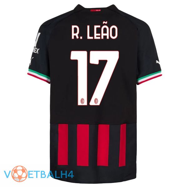 AC Milan (R. LEÃO 17) voetbal jerseys thuis rood 2022-2023