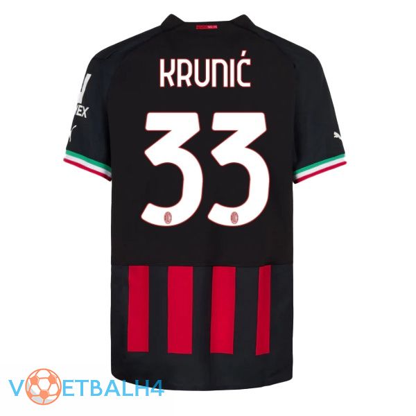 AC Milan (KRUNIĆ 33) voetbal jerseys thuis rood 2022-2023