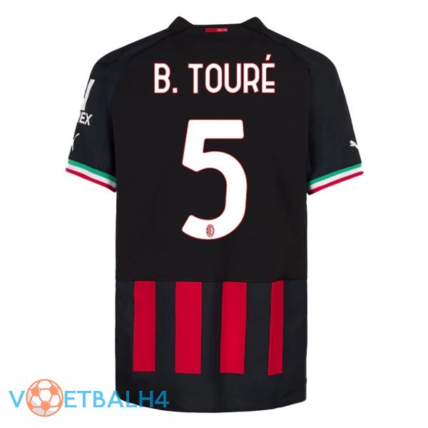 AC Milan (B. TOURÉ 5) voetbal jerseys thuis rood 2022-2023