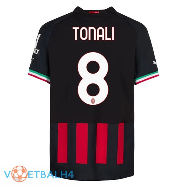 AC Milan (TONALI 8) voetbal jerseys thuis rood 2022-2023