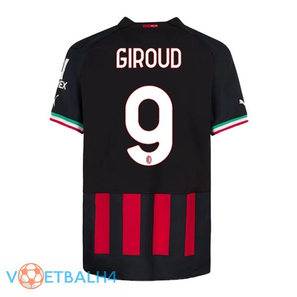 AC Milan (GIROUD 9) voetbal jerseys thuis rood 2022-2023