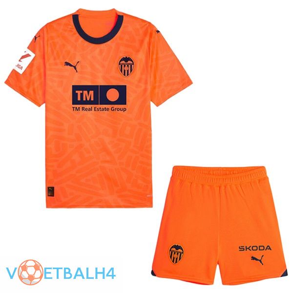 Valencia CF kinderen derde voetbal jersey oranje 2023/2024