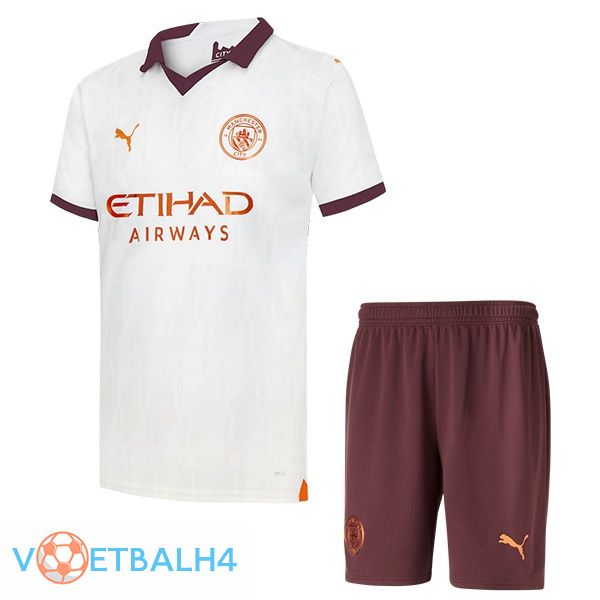 Manchester City kinderen uit voetbal jersey wit 2023/2024