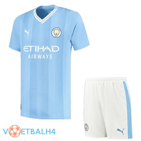 Manchester City kinderen voetbal jersey thuis blauw 2023/2024