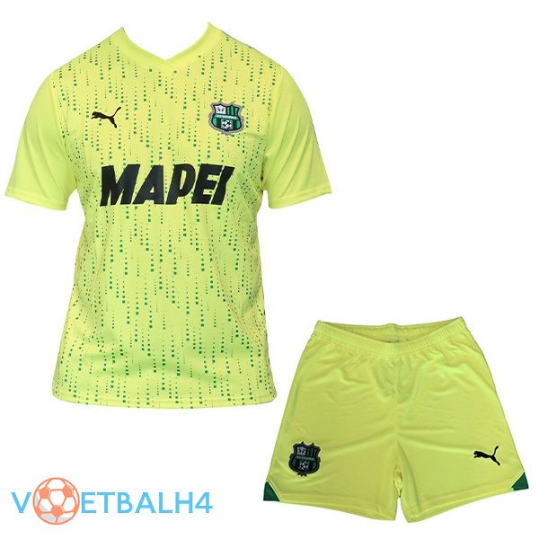 US Sassuolo kinderen voetbal jersey derde groente geel 2023/2024