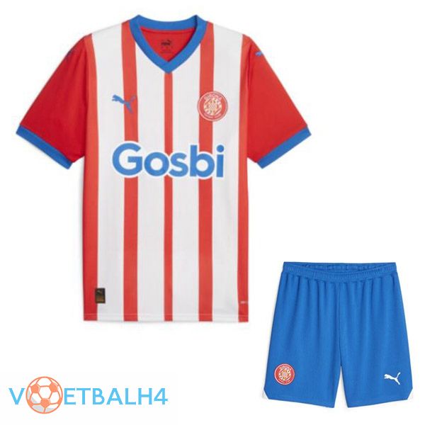 Girona kinderen voetbal jersey thuis rood wit 2023/2024