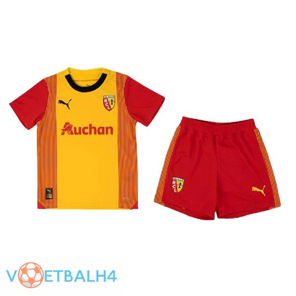 RC Lens kinderen voetbal jersey thuis geel rood 2023/2024