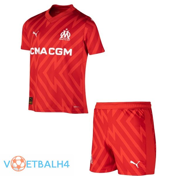 Marseille OM kinderen voetbal jersey doelman rood 2023/2024