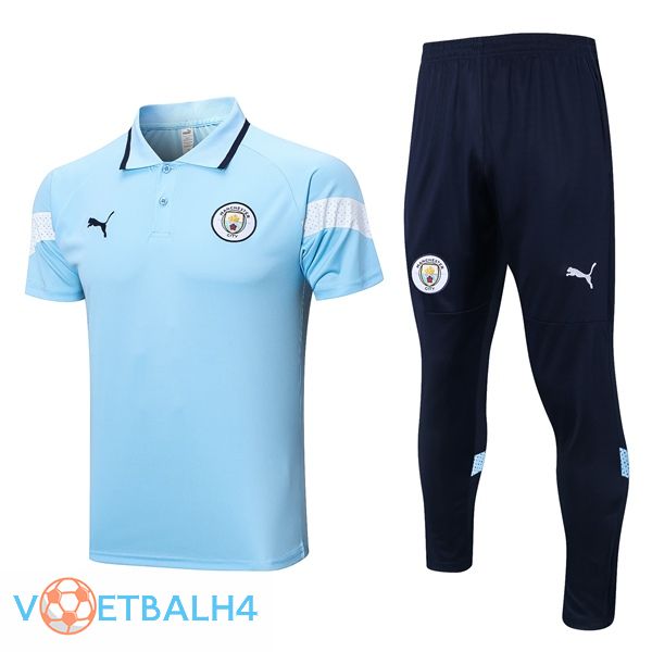 Manchester City voetbal Polo + broek blauw 2023/2024