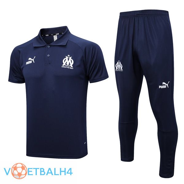 Marseille OM voetbal Polo + broek koninklijk blauw 2023/2024