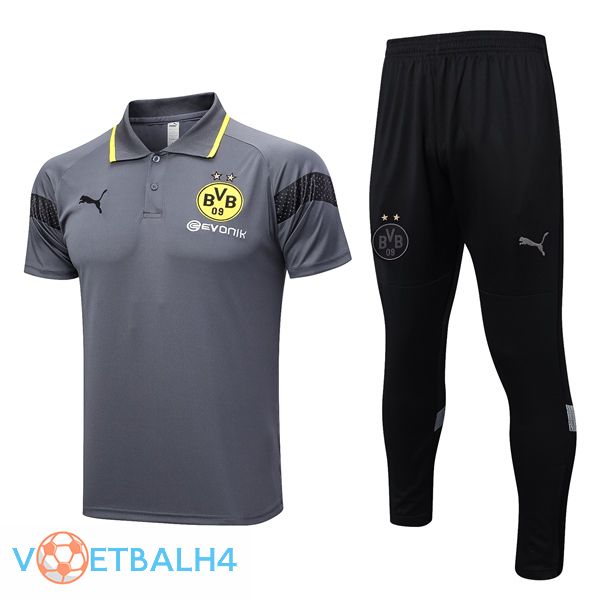 Dortmund BVB voetbal Polo + broek grijs 2023/2024