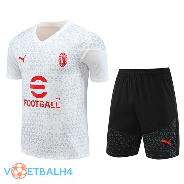 AC Milan Training T Shirt + korte broek wit 2023/2024