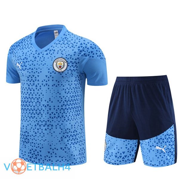 Manchester City Training T Shirt + korte broek blauw 2023/2024