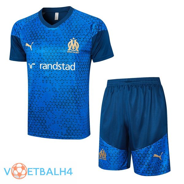 Marseille OM Training T Shirt + korte broek blauw 2023/2024