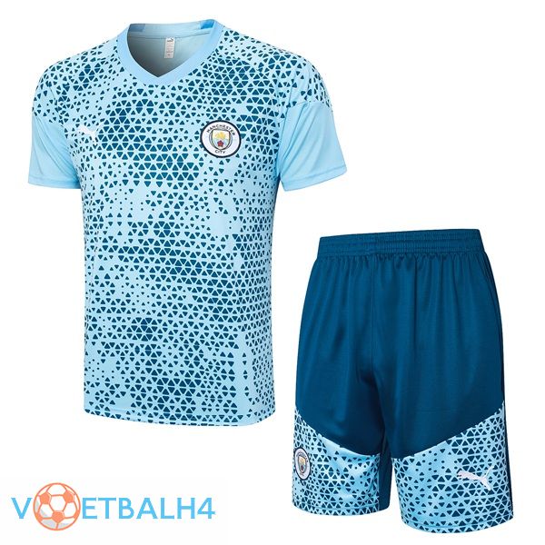 Manchester City Training T Shirt + korte broek blauw 2023/2024