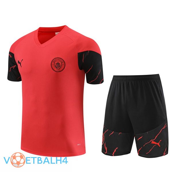 Manchester City Training T Shirt + korte broek rood 2023/2024