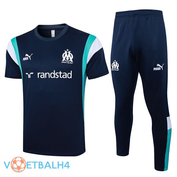 Marseille OM Training T Shirt + korte broek blauw koninklijk 2023/2024